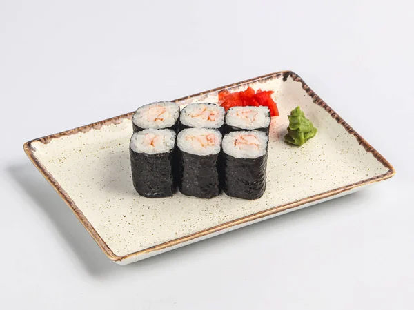 Rollo Japonés Con Gambas Nori Arroz —  Fotos de Stock