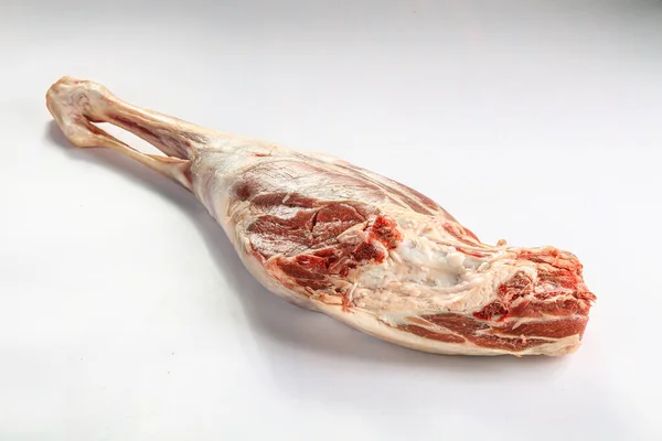 Gamba Agnello Cruda Cucinare Isolata — Foto Stock