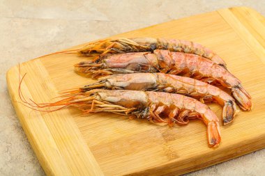 Lezzetli büyük Langoustine deniz ürünleri.