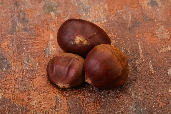 Organic Naturale Dolce Crudo Mucchio Castagne — Foto Stock