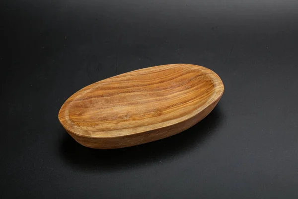 Leere Schüssel Aus Holz Für Küche Isoliert — Stockfoto