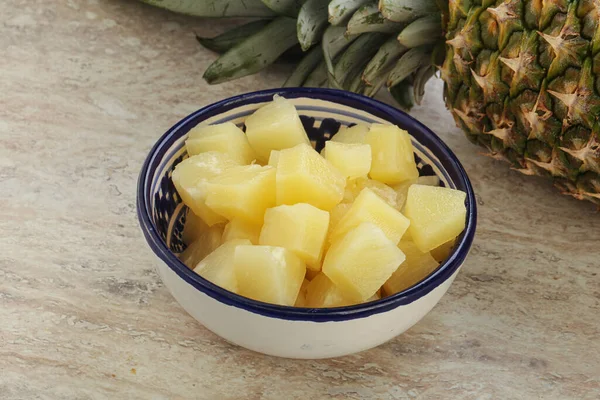 Piña Marinada Rebanadas Cubos Tazón — Foto de Stock