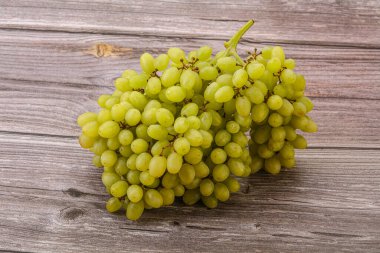 Arka planda tatlı yeşil üzüm dalı