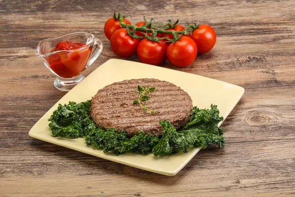 Gegrilde Smakelijke Rundvlees Cutlet Voor Hamburger — Stockfoto