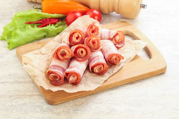 Savoureux Pain Bacon Tranche Pour Petit Déjeuner — Photo