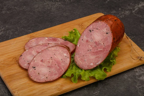 Salsiccia Prosciutto Affumicato Con Spezie Erbe Aromatiche — Foto Stock