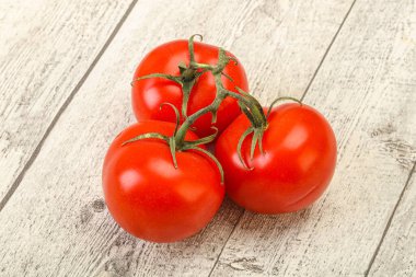 Kırmızı parlak olgun ve tatlı domates dalı