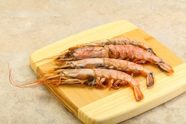 Lezzetli büyük Langoustine deniz ürünleri.