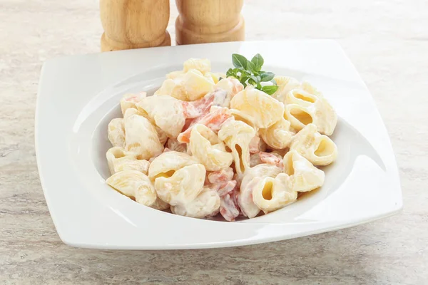 Italian Pasta Salmon Cream Cheese — Stock Photo, Image