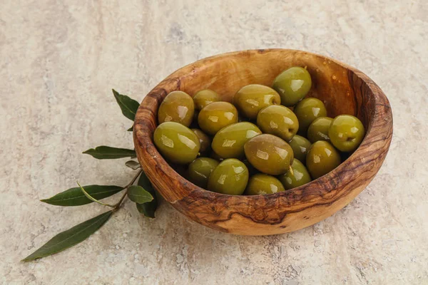 Tasty Marinated Olives Bowl Served Branch — Stock Photo, Image