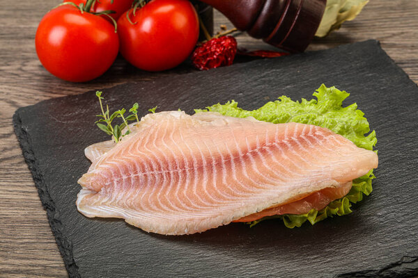 Raw tilapia fish fillet for cooking