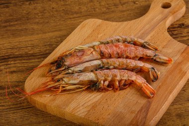 Lezzetli büyük Langoustine deniz ürünleri.