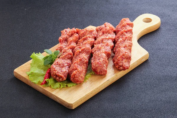 Boeuf Cru Kebab Viande Hachée Pour Grill — Photo