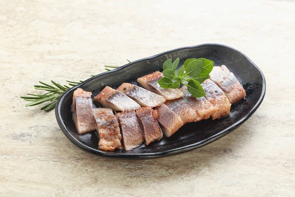 Delicous Sliced Herring Fillet Grape Sauce Served Rosemary — Stockfoto