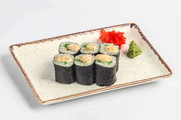 Maki Sushi Japonés Con Chukka Salsa —  Fotos de Stock