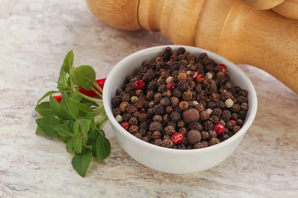 Gusto Peppercorn Mix Mucchio Nella Ciotola — Foto Stock