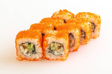 Yılan balığı ve havyarlı geleneksel Japon Roll 'u