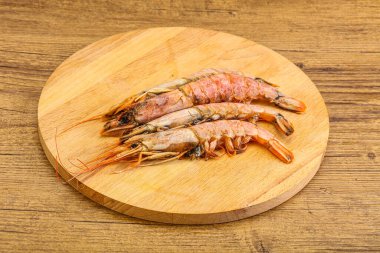 Lezzetli büyük Langoustine deniz ürünleri.