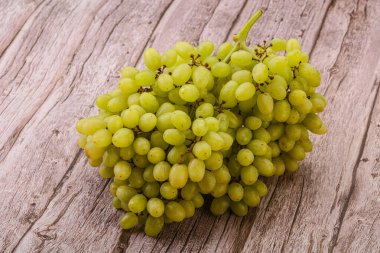 Arka planda tatlı yeşil üzüm dalı