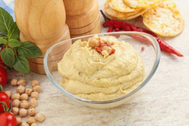 Doğal organik nohut, zeytinyağı ve baharatlı.