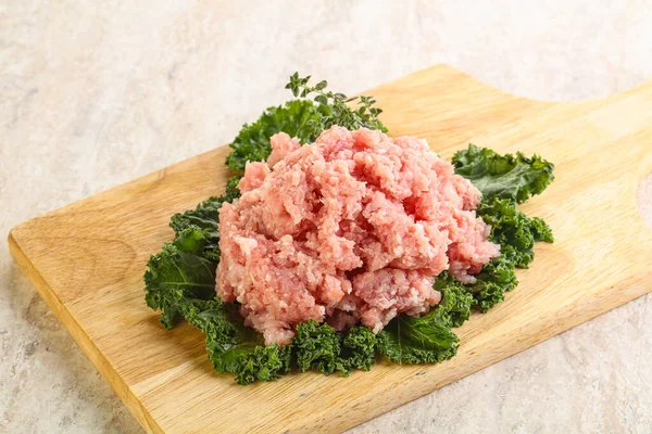 Raw Pork Homemade Minced Meat Cooking Board — Stock Photo, Image