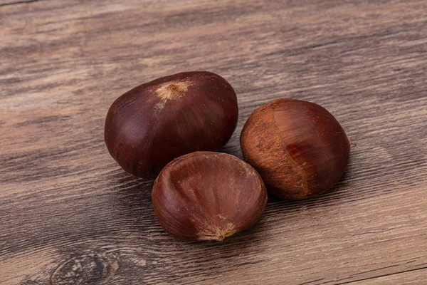 Organic Naturale Dolce Crudo Mucchio Castagne — Foto Stock