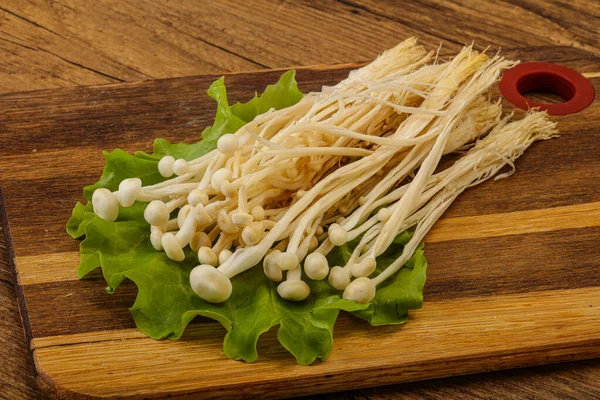 Funghi Giapponesi Crudi Enoki Cucinare — Foto Stock