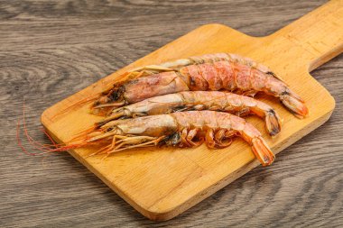 Lezzetli büyük Langoustine deniz ürünleri.