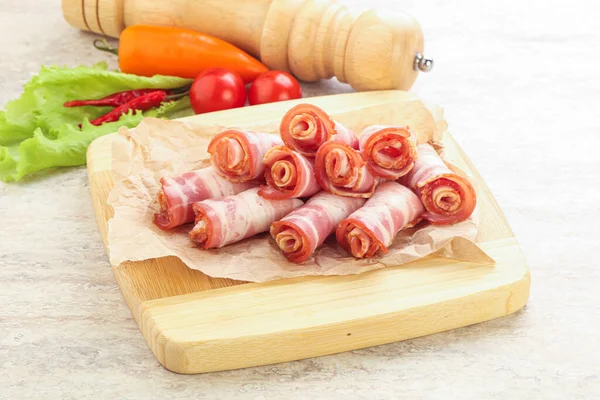 Lekkere Bacon Roll Slice Voor Het Ontbijt — Stockfoto