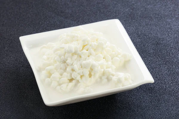 Dietary Granulated Cottage Cheese Cream Breakfast — Stock Photo, Image