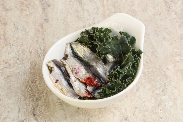 Anchoa Pequeño Aperitivo Pescado Salado Snack — Foto de Stock