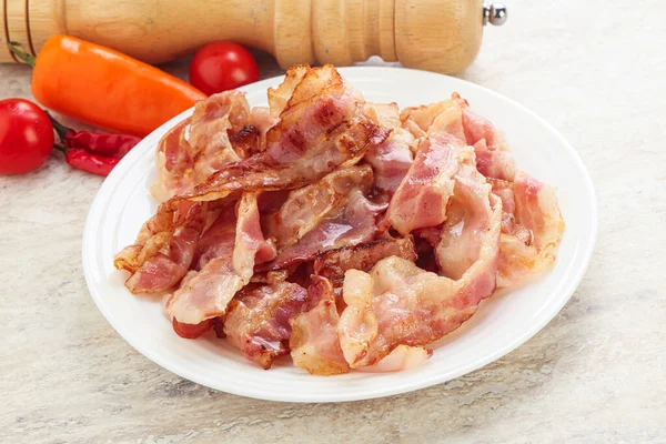 Stekt Bacon Mellanmål Till Frukost — Stockfoto