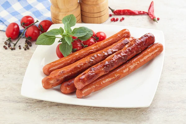 Roasted Sausages Plate Breakfast — Stock Photo, Image