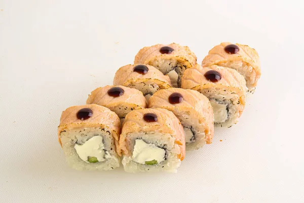 Japanse Traditionele Broodjes Met Zalm Nori Rijst — Stockfoto
