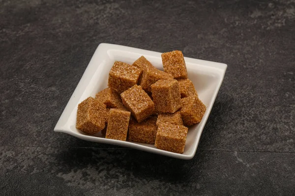 Brown Cane Sugar Cubs Bowl — Stock Photo, Image