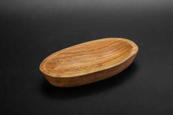 Cuenco Vacío Madera Para Cocina Aislada — Foto de Stock