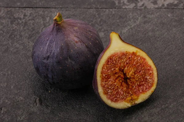 Dulce Rebanada Púrpura Higo Fruta —  Fotos de Stock