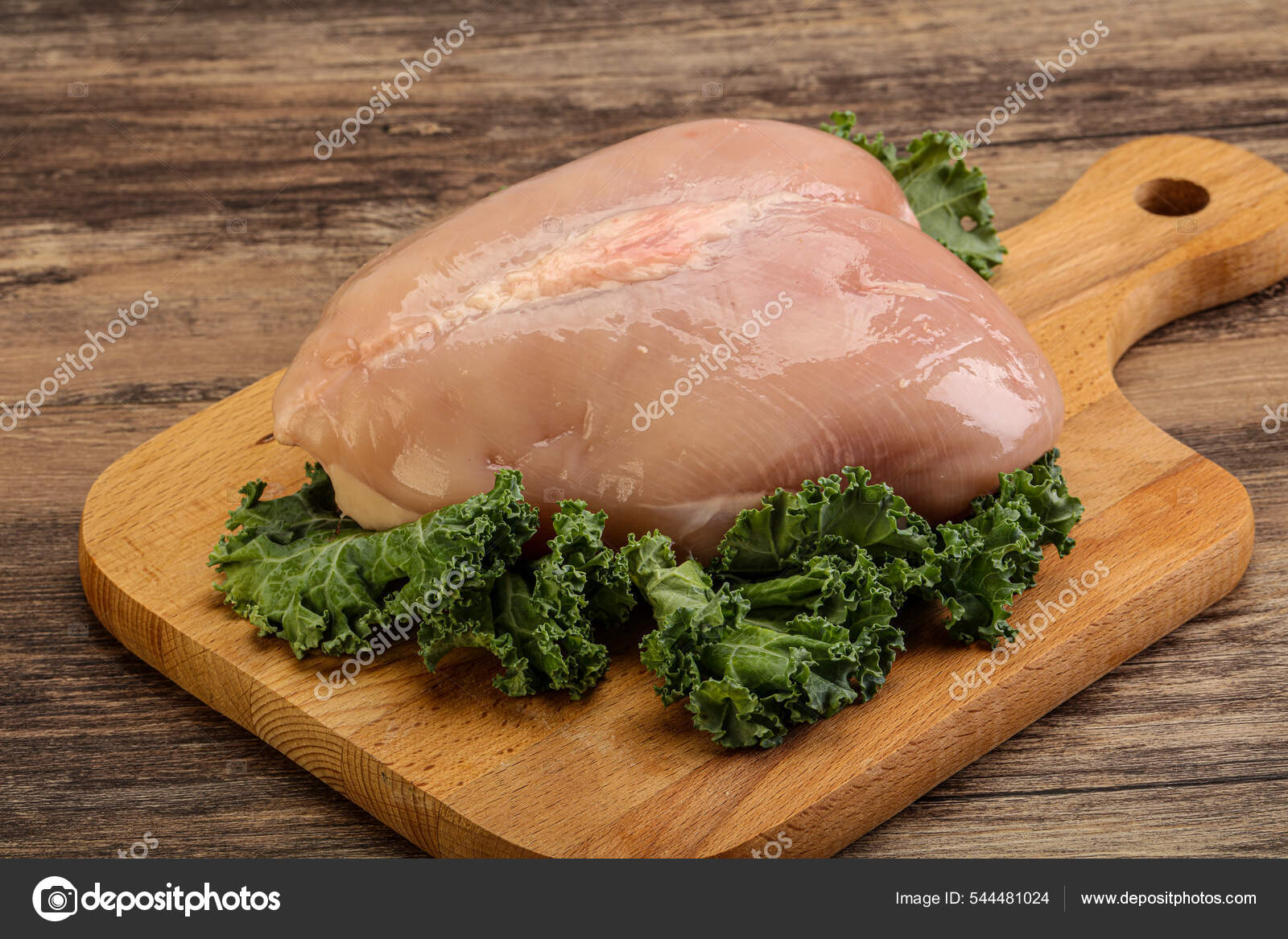 Whole Skinless Chicken Breast Fillet Bone Stock Photo by ©AndreySt