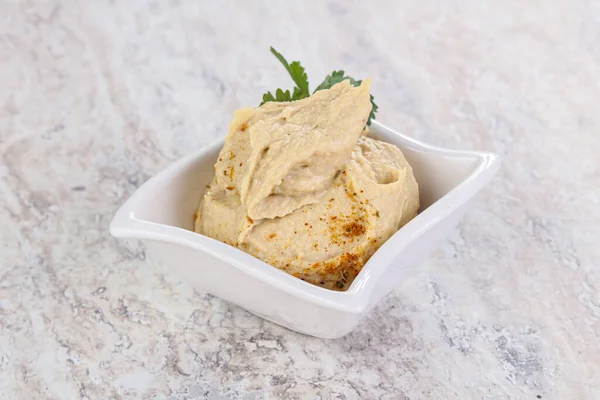 Веганская Кухня Традиционный Еврейский Хумус Оливковым Маслом — стоковое фото