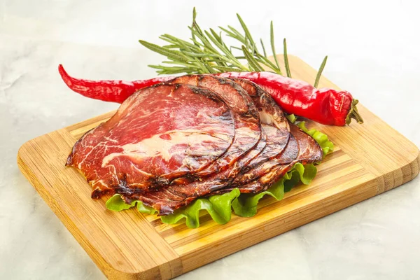 Delikate Italienische Getrocknete Schweinehals Fleisch Snack — Stockfoto