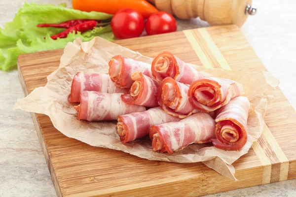 Lekkere Bacon Roll Slice Voor Het Ontbijt — Stockfoto