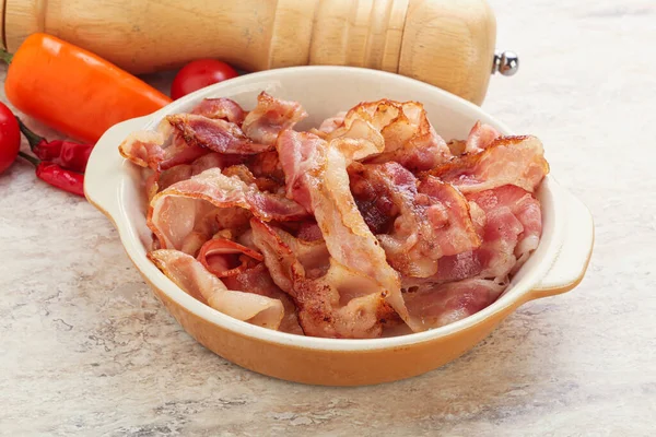 Fried Fat Bacon Snack Breakfast — 图库照片