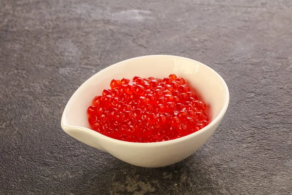 Luxuoso Delicous Vermelho Salmão Caviar Frutos Mar — Fotografia de Stock