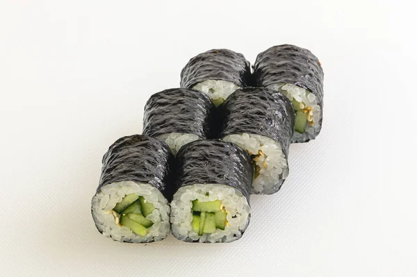 Japanse Traditionele Veganistische Roll Met Komkommer — Stockfoto