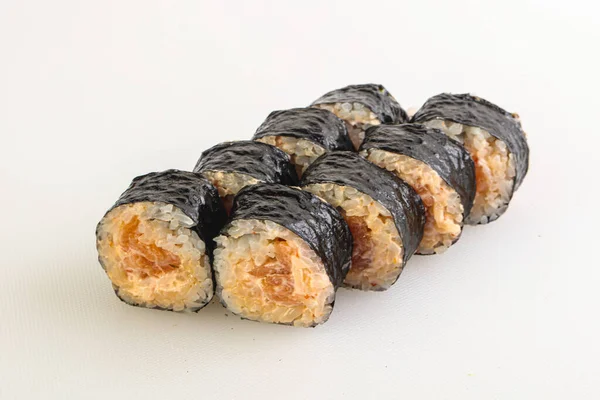 Roti Gulung Tradisional Jepang Maki Dengan Salmon — Stok Foto