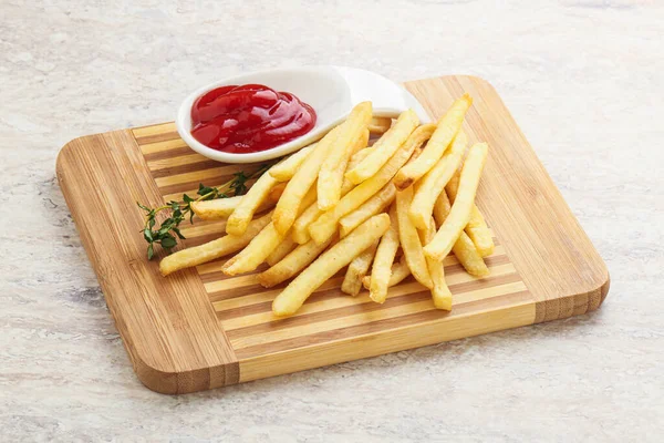 Franse Gebakken Aardappel Overboord Met Tomatensaus — Stockfoto