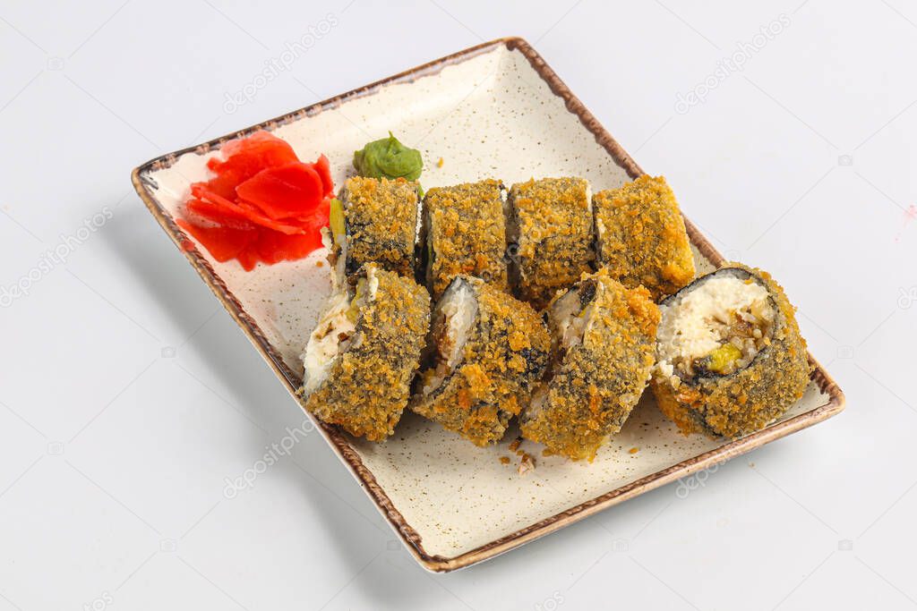 Japanese tempura rill with fish and rice