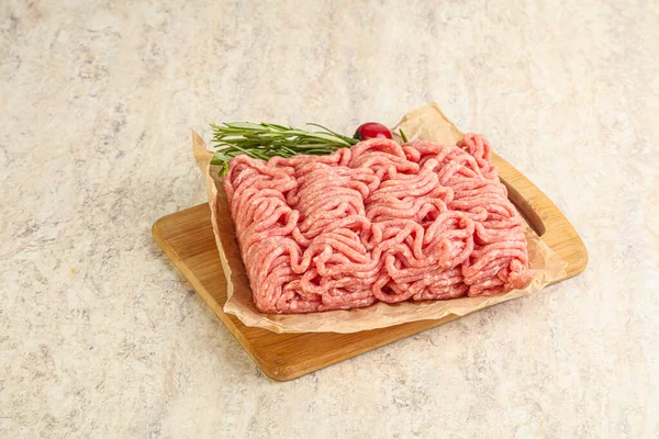Carne Picada Carne Crua Para Cozinhar Bordo — Fotografia de Stock