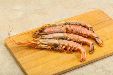 Lezzetli büyük Langoustine deniz ürünleri.