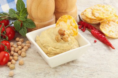 Doğal organik nohut, zeytinyağı ve baharatlı.